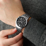 Emporio Armani Classic Chronograph Black Dial Silver Steel Strap Watch For Men - AR2434 Buy Now By Emporio Armani