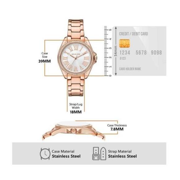 Michael Kors Kacie Three-Hand White Dial Rose Gold Steel Strap Watch for Women - MK4853 Buy Now By Michael Kors