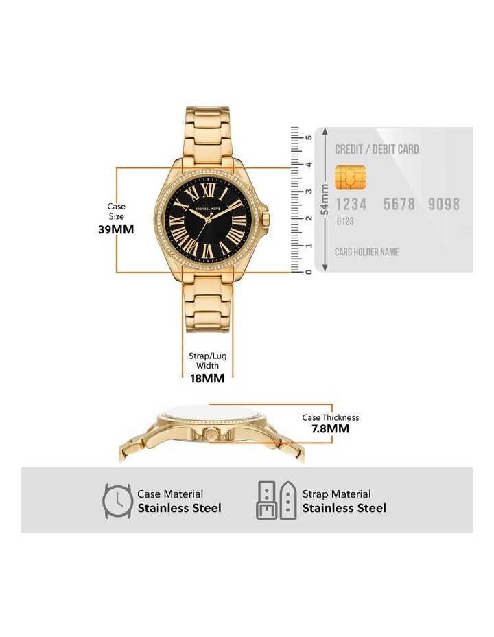 Michael Kors Kacie Analogue Black Dial Gold Steel Strap Watch for Women - MK4852 Buy Now By Michael Kors