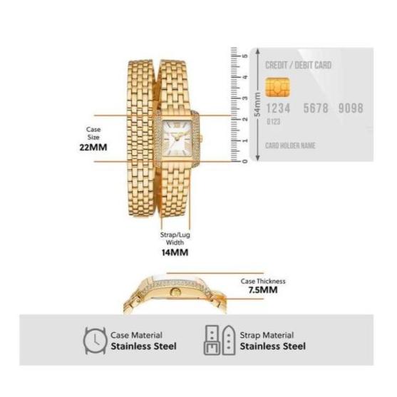 Michael Kors Emery Pave Double Wrap White Dial Gold Steel Strap Watch for Women - MK4833 Buy Now By Michael Kors