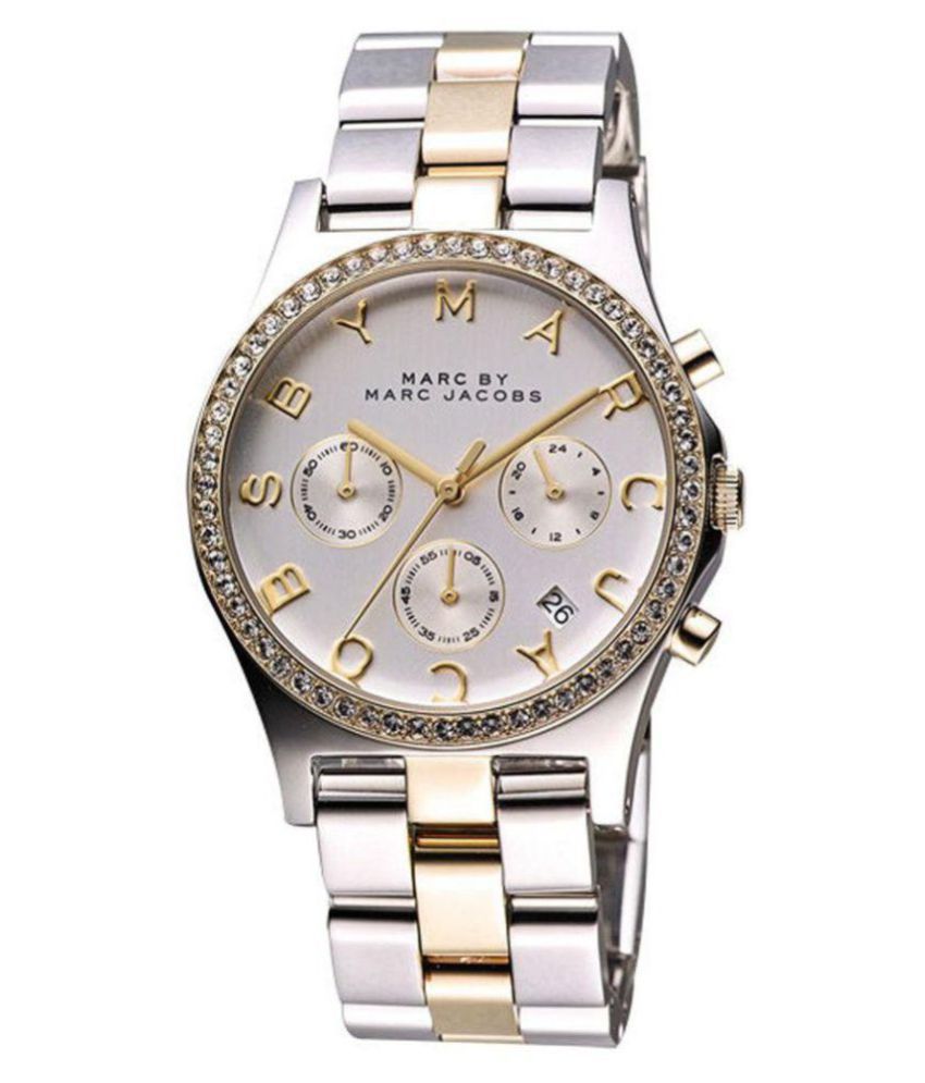 Marc Jacobs Henry Chronograph Silver Dial Two Tone Steel Strap Watch for Women - MBM3197 Buy Now By Marc Jacobs