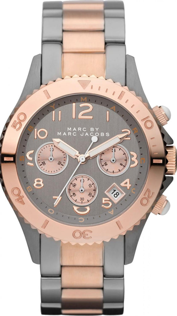 Marc Jacobs Marc Chronograph Grey Dial Two Tone Steel Strap Watch for Men - MBM3157 Buy Now By Marc Jacobs