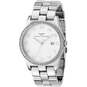 Marc Jacobs Henry Diamonds White Dial Silver Steel Strap Watch for Women - MBM3044 Buy Now By Marc Jacobs