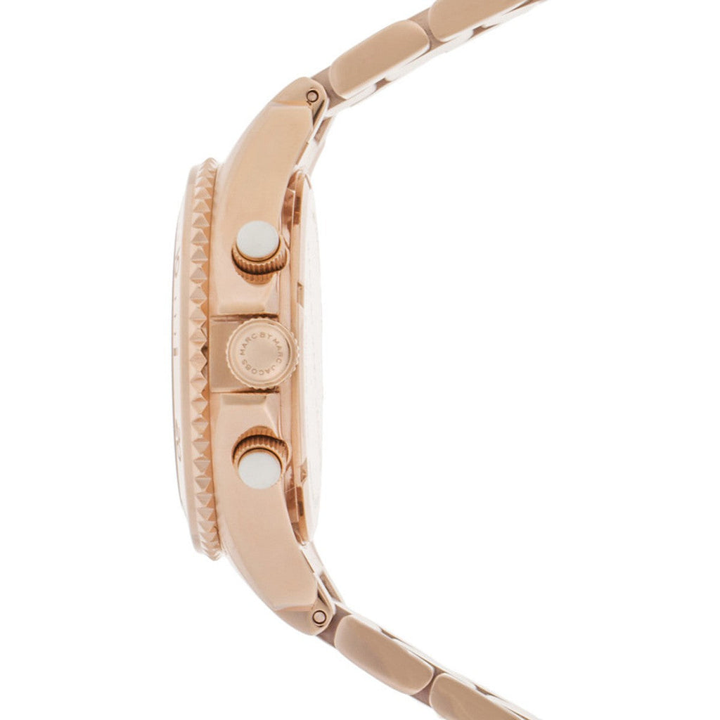 Marc Jacobs Rock Chronograph Rose Gold Dial Rose Gold Steel Strap Watch for Women - MBM3156 Buy Now By Marc Jacobs