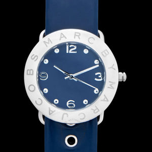 Marc Jacobs Blue Dial Blue Leather Strap Watch for Women - MBM1137 Buy Now By Marc Jacobs