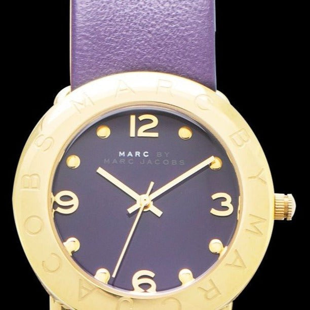 Marc Jacobs Amy Purple Dial Purple Leather Strap Watch for Women - MBM1151 Buy Now By Marc Jacobs