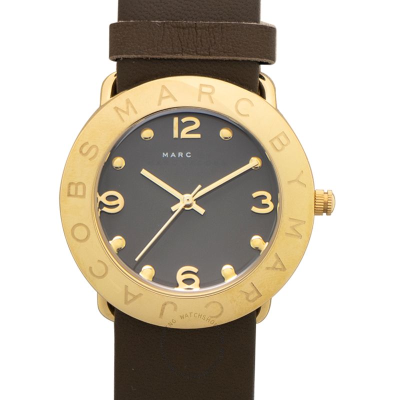 Marc Jacobs Amy Grey Dial Grey Leather Strap Watch for Women - MBM1153 Buy Now By Marc Jacobs