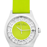 Marc Jacobs Henry Skeleton Neon Yellow Dial Yellow Leather Strap Watch for Women - MBM1242 Buy Now By Marc Jacobs