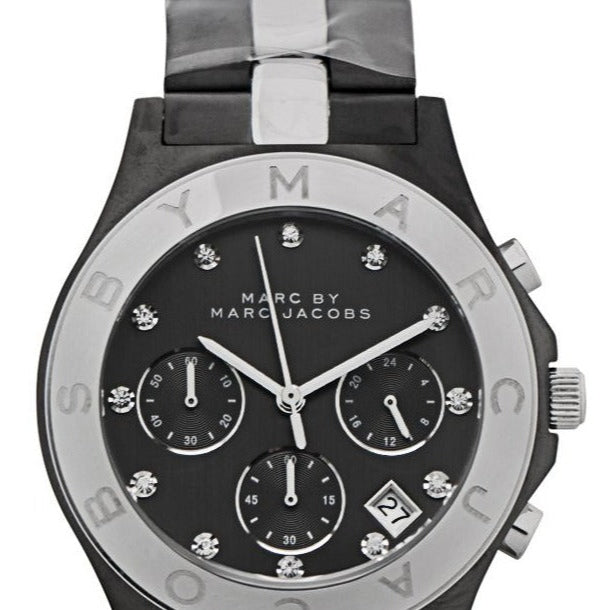 Marc Jacobs Blade Chronograph Black Dial Two Tone Steel Strap Watch for Women - MBM3179 Buy Now By Marc Jacobs