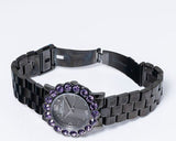 Marc Jacobs Amy Purple Dial Black Steel Strap Watch for Women - MBM3224 Buy Now By Marc Jacobs