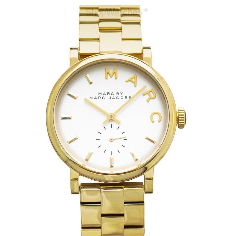Marc Jacobs Baker White Dial Gold Steel Strap Watch for Women - MBM3243 Buy Now By Marc Jacobs
