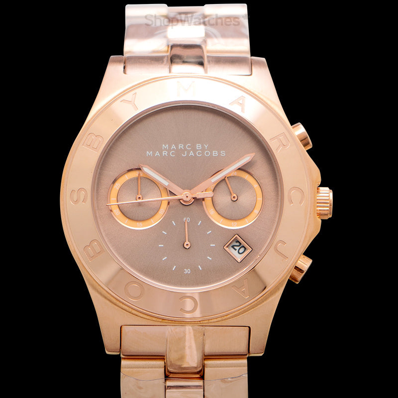 Marc Jacobs Blade Chronograph Brown Dial Rose Gold Steel Strap Watch for Women - MBM3308 Buy Now By Marc Jacobs