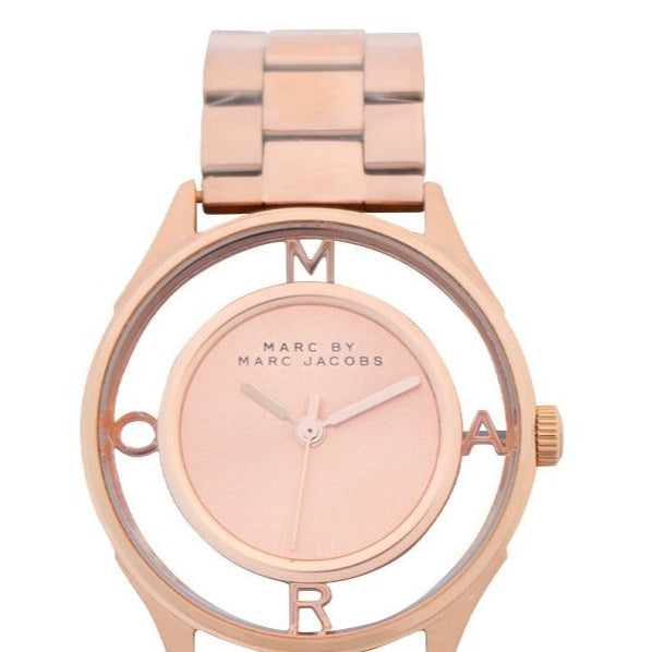 Marc Jacobs Tether Transparent Rose Gold Dial Rose Gold Steel Strap Watch for Women - MBM3414 Buy Now By Marc Jacobs