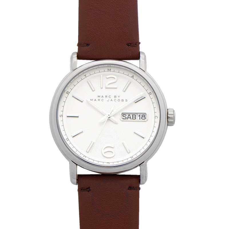 Marc Jacobs Fergus White Dial Brown Leather Strap Watch for Women - MBM8649 Buy Now By Marc Jacobs