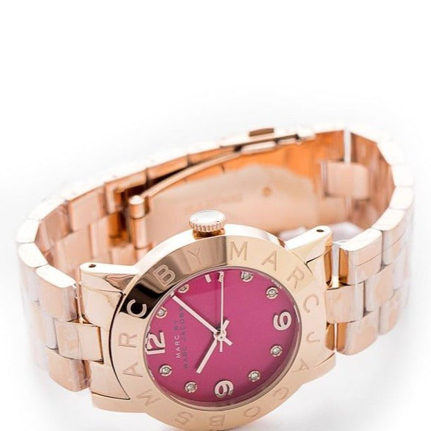 Marc Jacobs Amy Purple Dial Rose Gold Steel Strap Watch for Women - MBM8618 Buy Now By Marc Jacobs