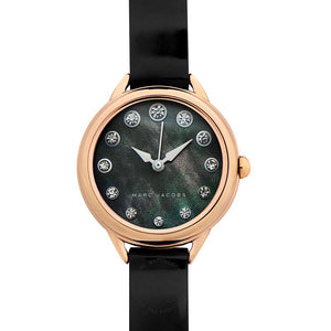 Marc Jacobs Betty Mother of Pearl Black Dial Black Leather Strap Watch for Women - MJ1513 Buy Now By Marc Jacobs