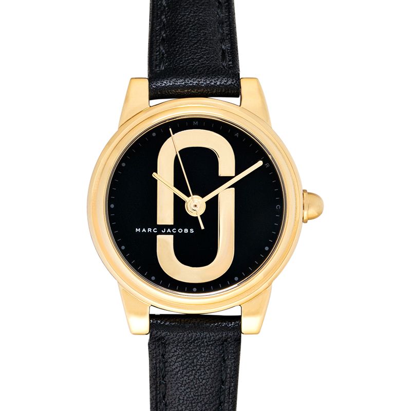 Marc Jacobs Corie Black Dial Black Leather Strap Watch for Women - MJ1580 Buy Now By Marc Jacobs