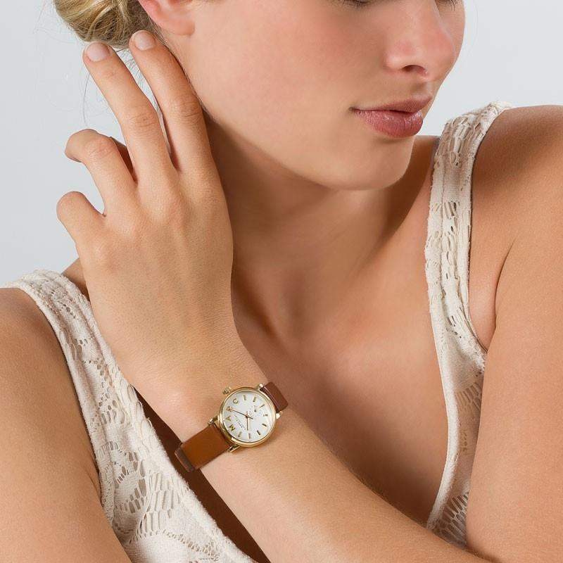 Marc Jacobs Baker White Dial Brown Leather Strap Watch for Women - MBM1270 Buy Now By Marc Jacobs