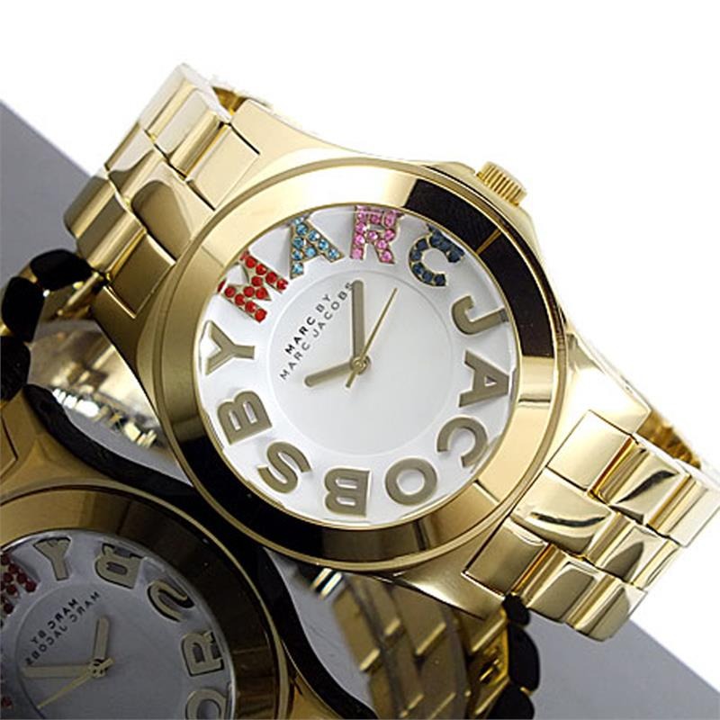 Marc Jacobs Rivera White Dial Gold Steel Strap Watch for Women - MBM3137 Buy Now By Marc Jacobs