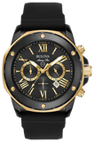 Bulova Marine Star Chronograph Black Dial Black Rubber Strap Watch for Men - 98B278 Buy Now By Bulova