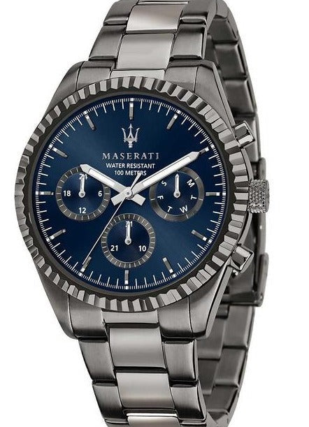 Maserati Competizione Blue Dial Grey Steel Strap Watch For Men - R8853100019 Buy Now By Maserati