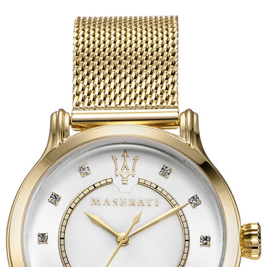 Maserati Epoca Mother of Pearl Dial Yellow Gold Mesh Strap Watch For Women - R8853118502 Buy Now By Maserati