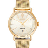 Maserati Epoca Golden Dial Golden Mesh Bracelet Watch For Men - R8853118003 Buy Now By Maserati