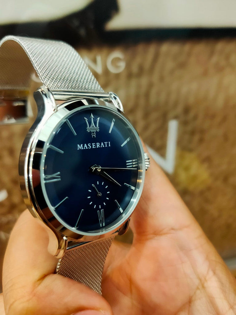 Maserati Epoca Blue Dial Silver Mesh Bracelet Watch For Men - R8853118006 Buy Now By Maserati
