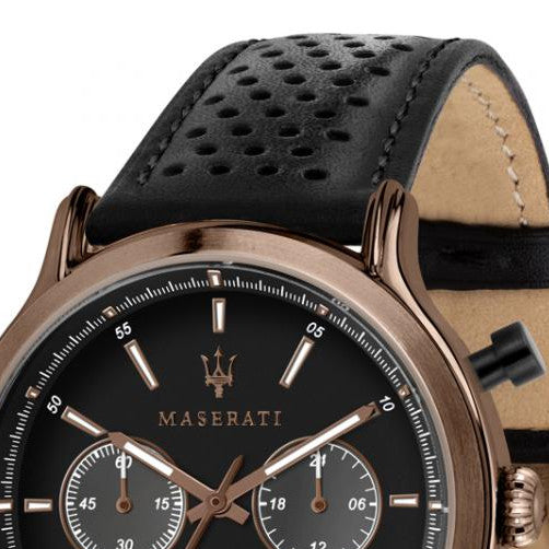 Maserati Legend Chronograph Black Dial Black Leather Strap Watch For Men - R8871638001 Buy Now By Maserati