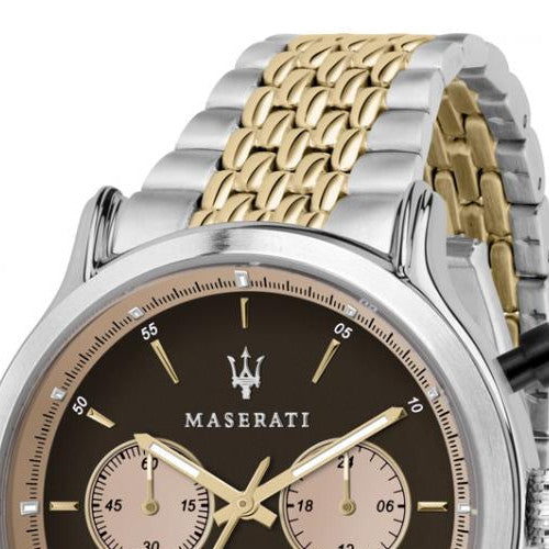 Maserati Legend Chronograph Brown Dial Two Tone Steel Strap Watch For Men - R8873638003 Buy Now By Maserati