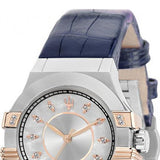Maserati Potenza Diamonds Silver Dial Blue Leather Strap Watch For Women - R8851108502 Buy Now By Maserati