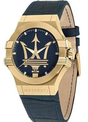 Maserati Potenza Blue Dial Blue Leather Strap Watch For Men - R8851108035 Buy Now By Maserati