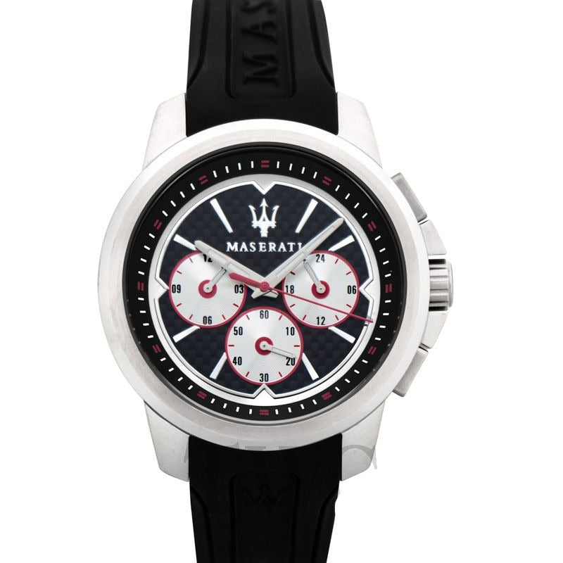 Maserati SFIDA Chronograph Black Silver Dial Black Rubber Strap Watch For Men - R8851123001 Buy Now By Maserati