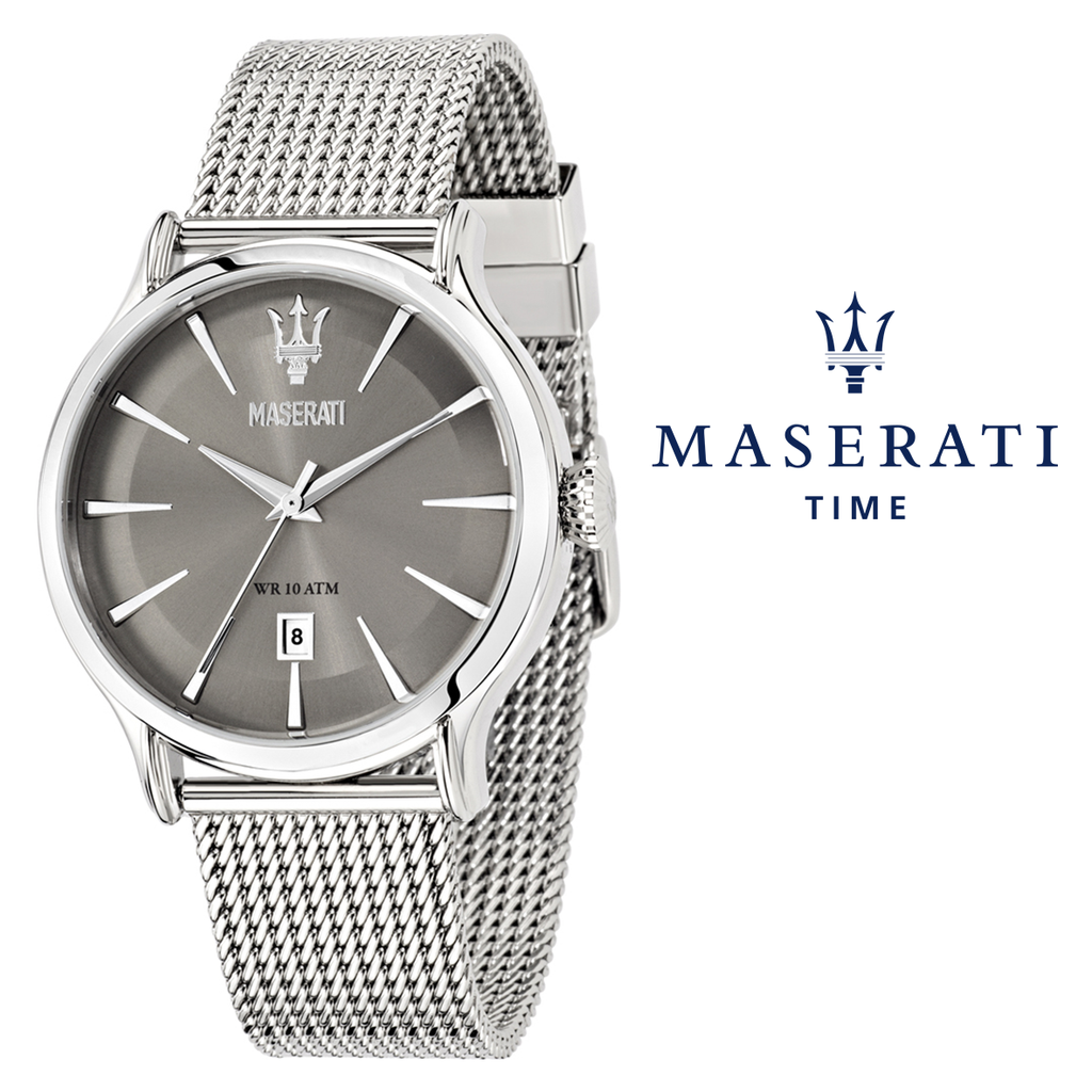 Maserati Epoca Grey Dial Grey Mesh Bracelet Watch For Men - R8853118002 Buy Now By Maserati