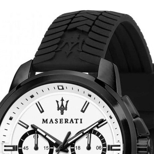 Maserati Successo 44mm White Dial Black Silicone Strap Watch For Men - R8871621010 Buy Now By Maserati
