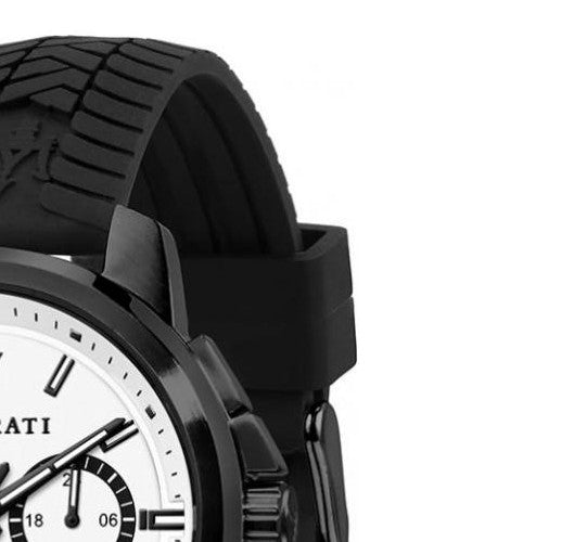Maserati Successo 44mm White Dial Black Silicone Strap Watch For Men - R8871621010 Buy Now By Maserati