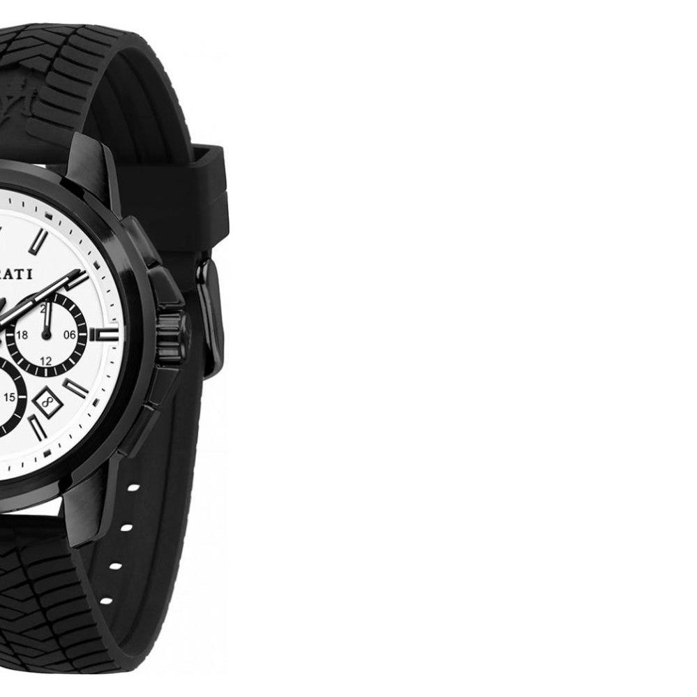 Maserati Successo 44mm White Dial Black Silicone Strap Watch For Men - R8871621010 Buy Now By Maserati