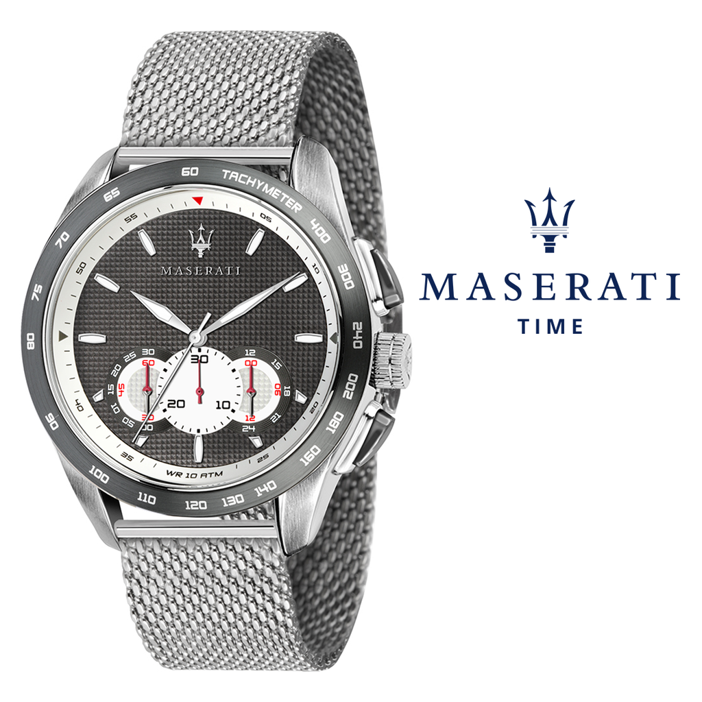 Maserati Traguardo Chronograph Black Dial Silver Mesh Bracelet Watch For Men - R8873612008 Buy Now By Maserati