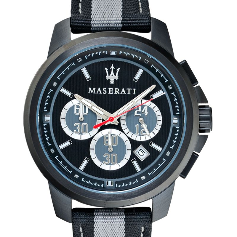 Maserati Royale 44mm Black Dial Stainless Steel Fiber Strap Watch For Men - R8871637002 Buy Now By Maserati