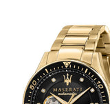 Maserati SFIDA Black Dial Yellow Gold Toned Watch For Men - R8823140003 Buy Now By Maserati