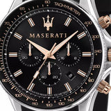 Maserati SFIDA 44mm Black Silicon Chronograph Watch For Men - R8871640002 Buy Now By Maserati