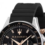 Maserati SFIDA 44mm Black Silicon Chronograph Watch For Men - R8871640002 Buy Now By Maserati