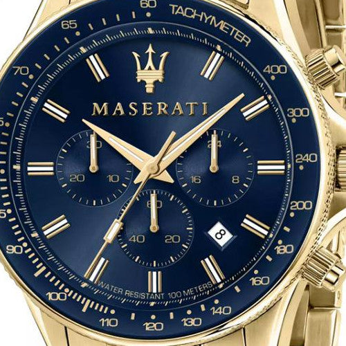Maserati SFIDA Analog Blue Dial Gold Stainless Steel Watch For Men - R8873640008 Buy Now By Maserati