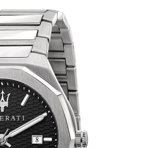 Maserati Stile Analog Black Dial Silver Steel Strap Watch For Men - R8853142003 Buy Now By Maserati