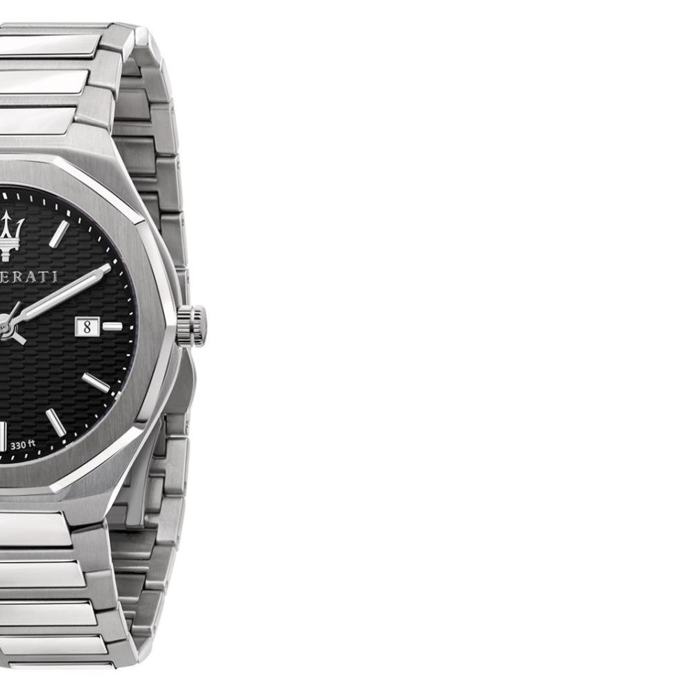 Maserati Stile Analog Black Dial Silver Steel Strap Watch For Men - R8853142003 Buy Now By Maserati