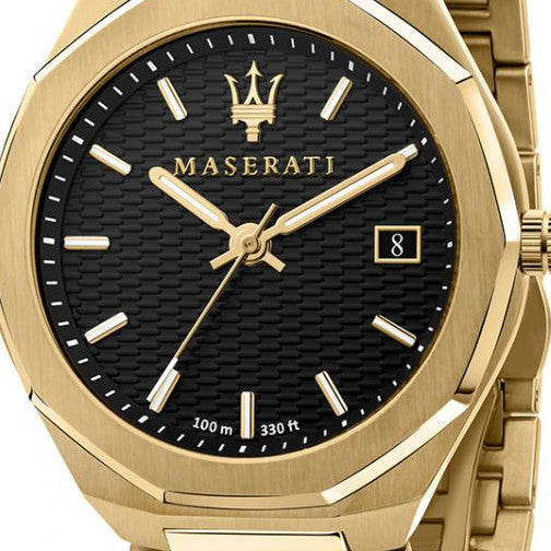 Maserati Stile Black Dial Gold Steel Strap Watch For Men - R8853142004 Buy Now By Maserati