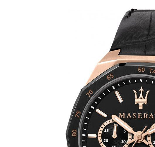 Maserati Stile Black Matte Dial Black Leather Strap Watch For Men - R8871642001 Buy Now By Maserati