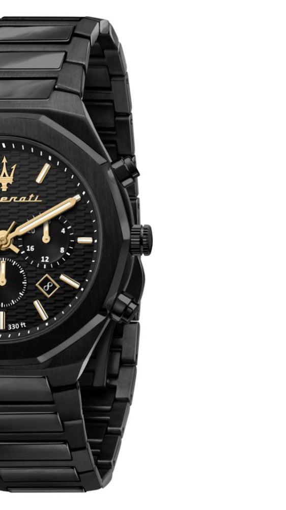 Maserati Stile Chronograph Black Dial Black Steel Strap Watch For Men - R8873642005 Buy Now By Maserati