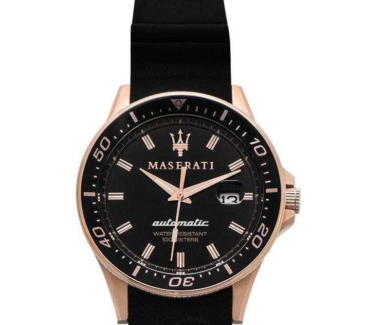 Maserati SFIDA Automatic Black Dial Black Rubber Strap Watch For Men - R8821140001 Buy Now By Maserati