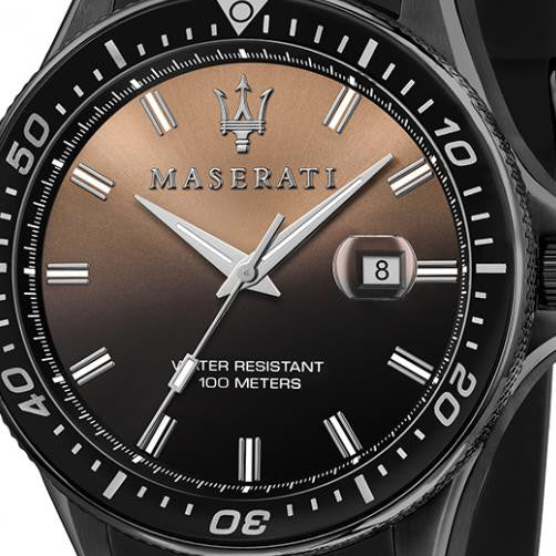 Maserati SFIDA Quartz Black Dial Black Rubber Strap Watch For Men - R8851140001 Buy Now By Maserati